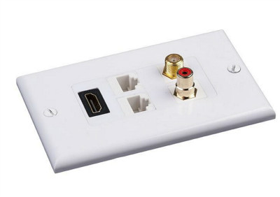 Decora Wall Plate,HDMI+RCA+F81+RJ45+RJ11