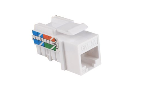 UTP RJ45 Cat.6A 90 degree keystone jack