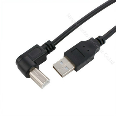 USB 2.0 A Male to B Male 90° Angle Cable