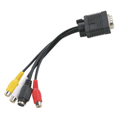 VGA Male to S-Video Female+3RCA Female Cable