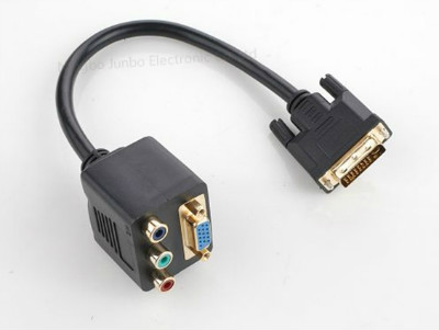 DVI Male to VGA Female+3RCA Female Cable