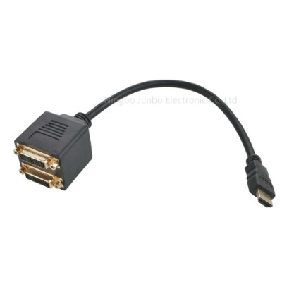 HDMI Male to 2xDVI Female Converter Adapter Cable