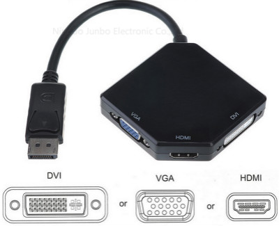 3 in 1 DisplayPort Male to HDMI DVI VGA Cable