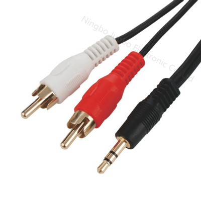 3.5mm Stereo Plug to 2RCA Plug Cable